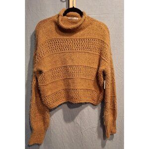 Women's Arizona Jeans Long Sleeve Cropped Wheat Color Soft Sweater Size S